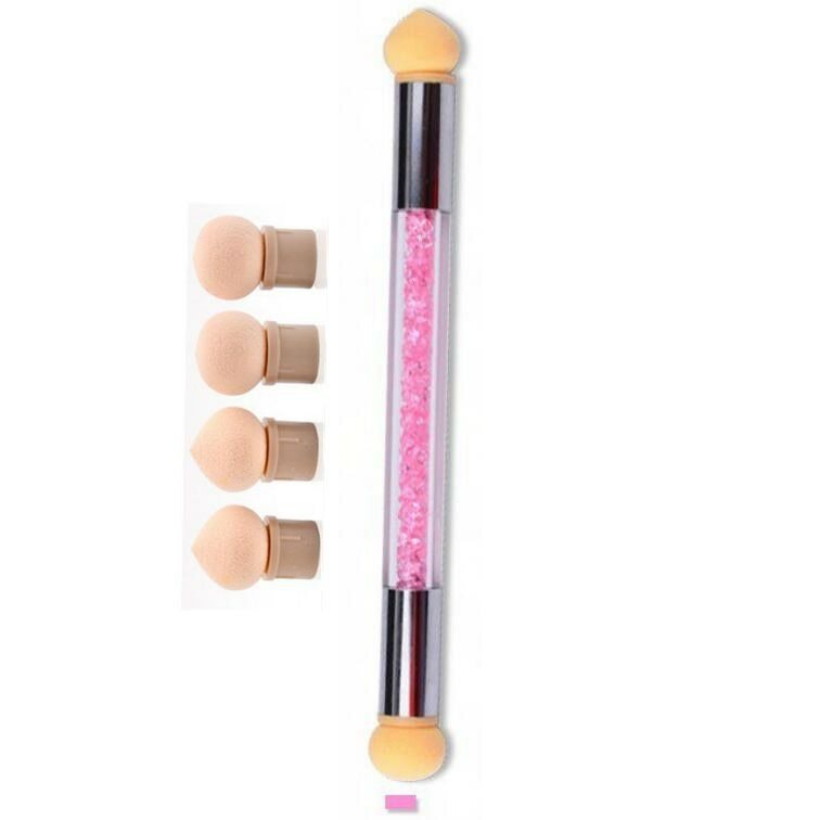 Nail Art Brush 4 Replaceable Sponge Double Head Durable Newest Style Ombre