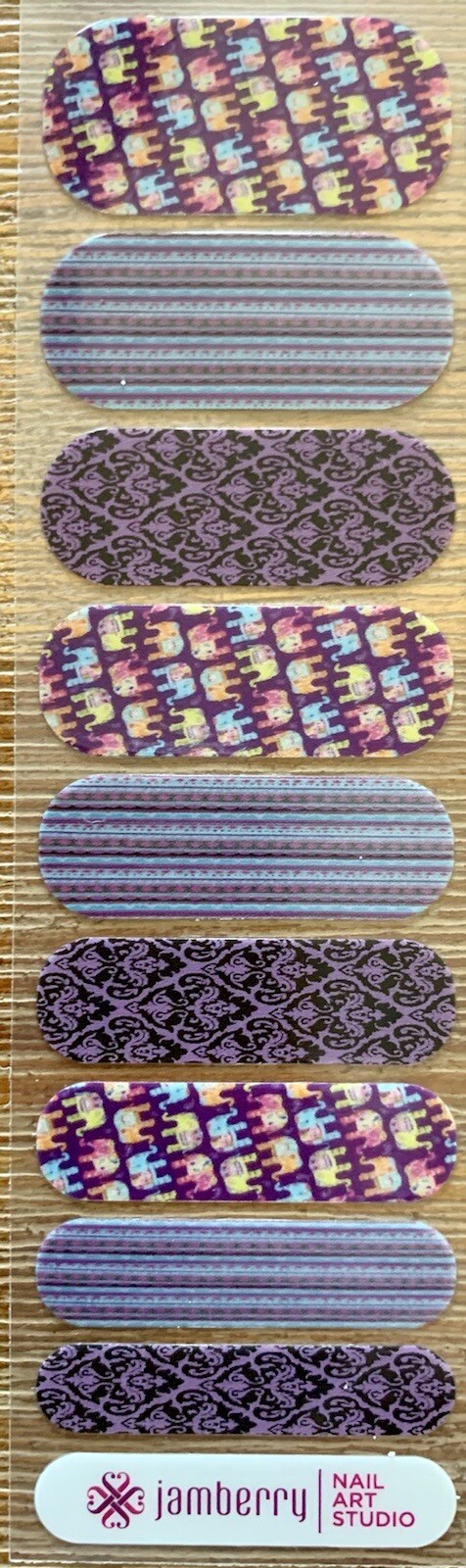 Jamberry NAS Mixed: Exotic! Colorful Pastel Ombré Elephant, Stripe, Damask ❤️