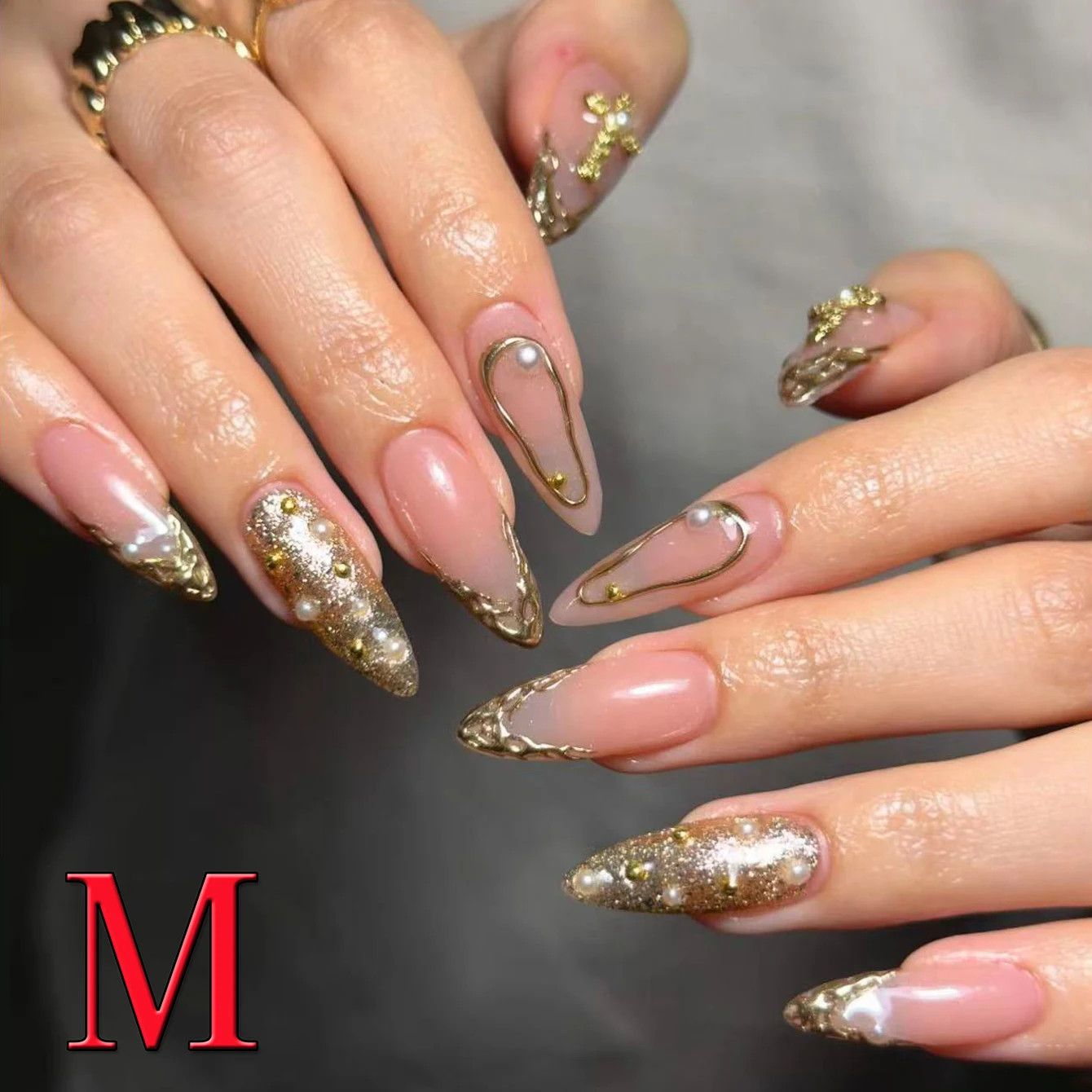 Leopard Print Nude Fake Nails 10PCS Short Square Diamond French Pointed Nails