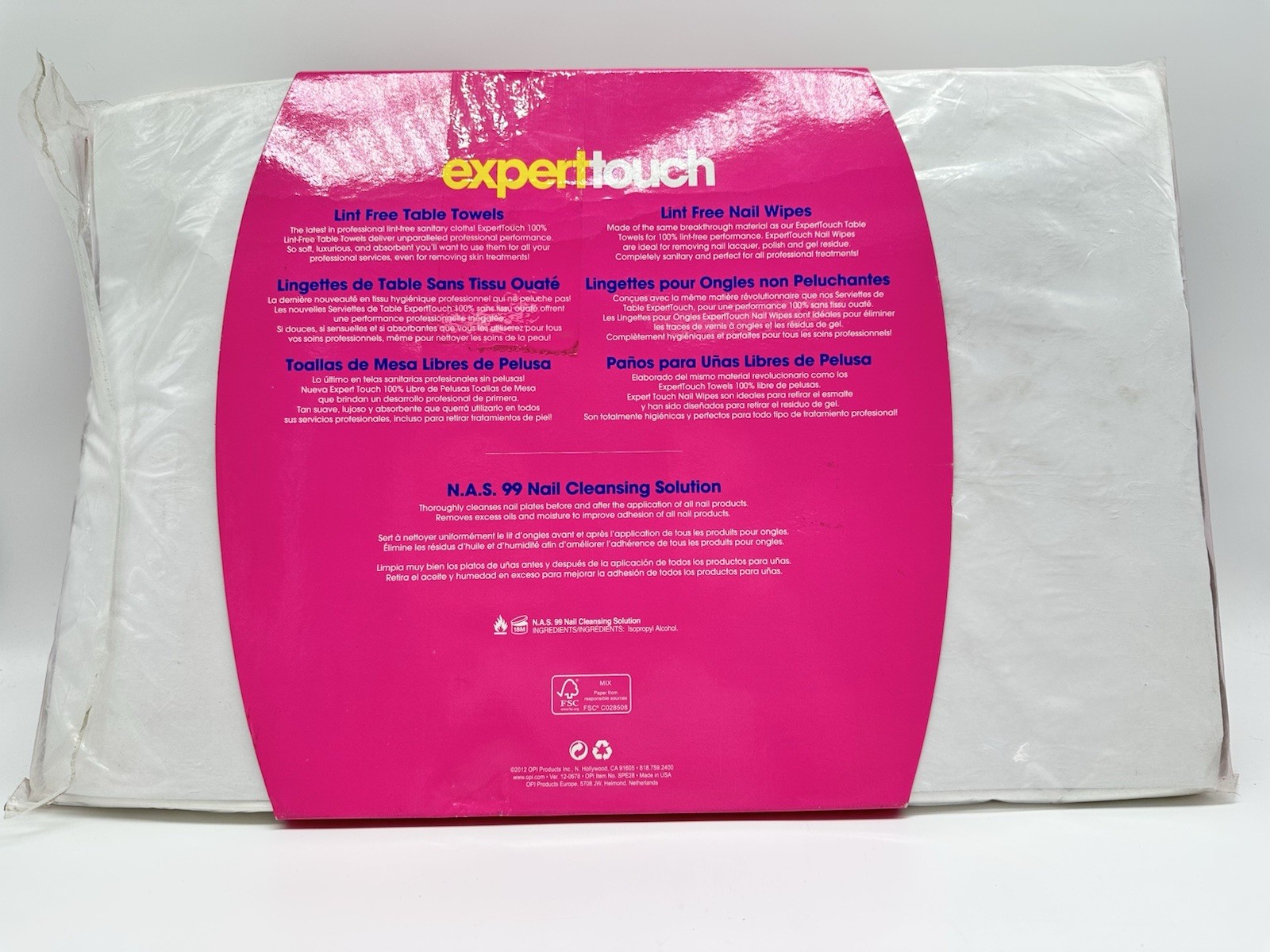 Lot of 3 – OPI Expert Touch Lint Free Table Towels & Nail Wipes + Nail Cleanser