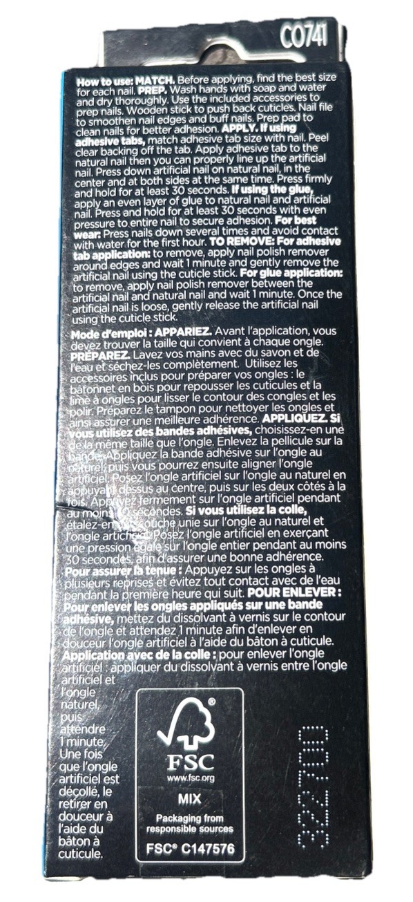 Sally Hansen Press-On Coffin Nails Blue Green 24 Count Full Cover Glue Included