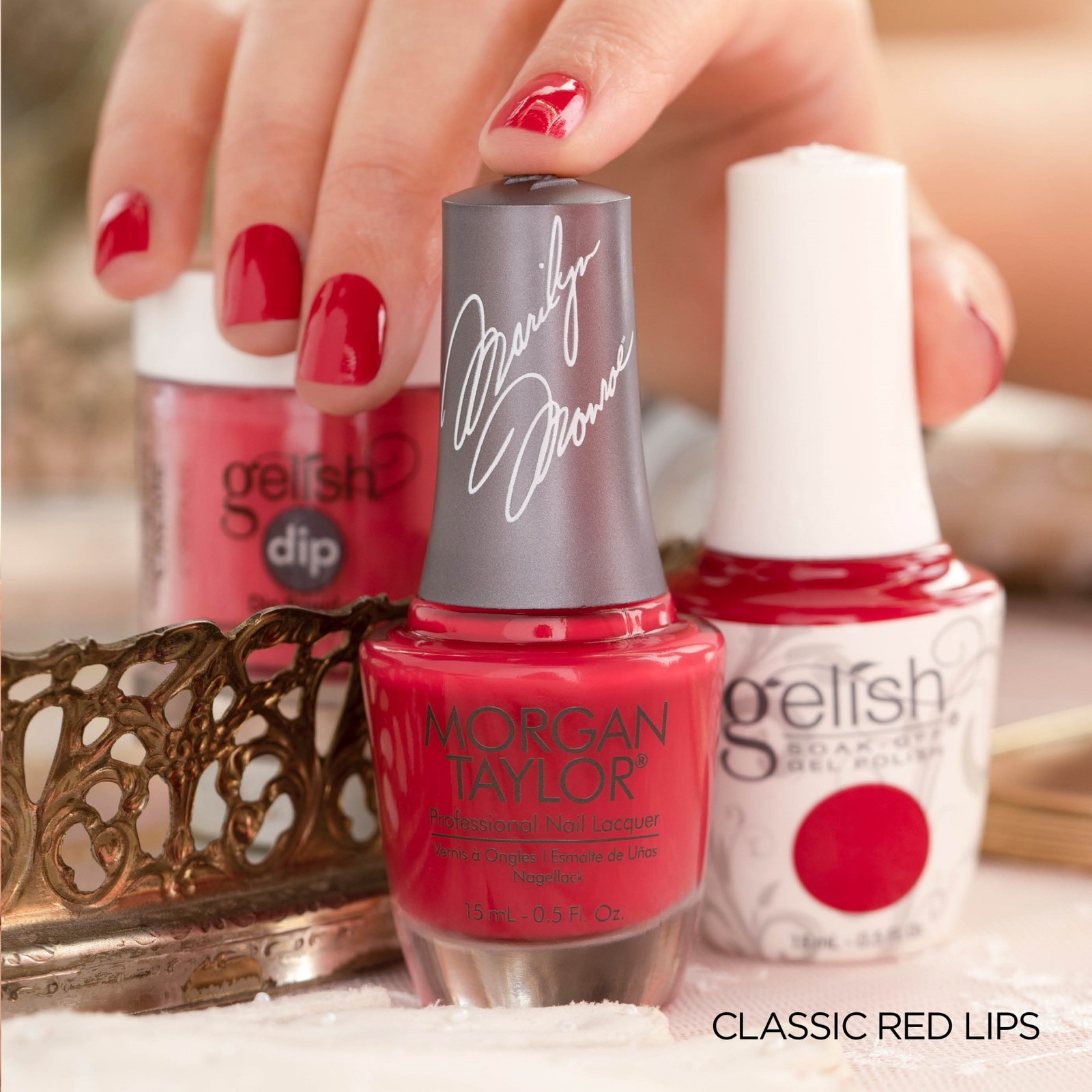 Gelish Dip “Classic Red Lips”, 23g | .8 oz – 1610358