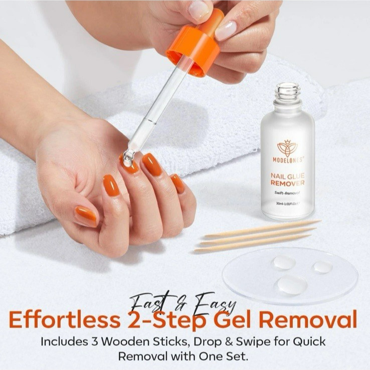 Quick 30ml Nail Glue Remover for Press-On Nails – Easy Two-Step Application