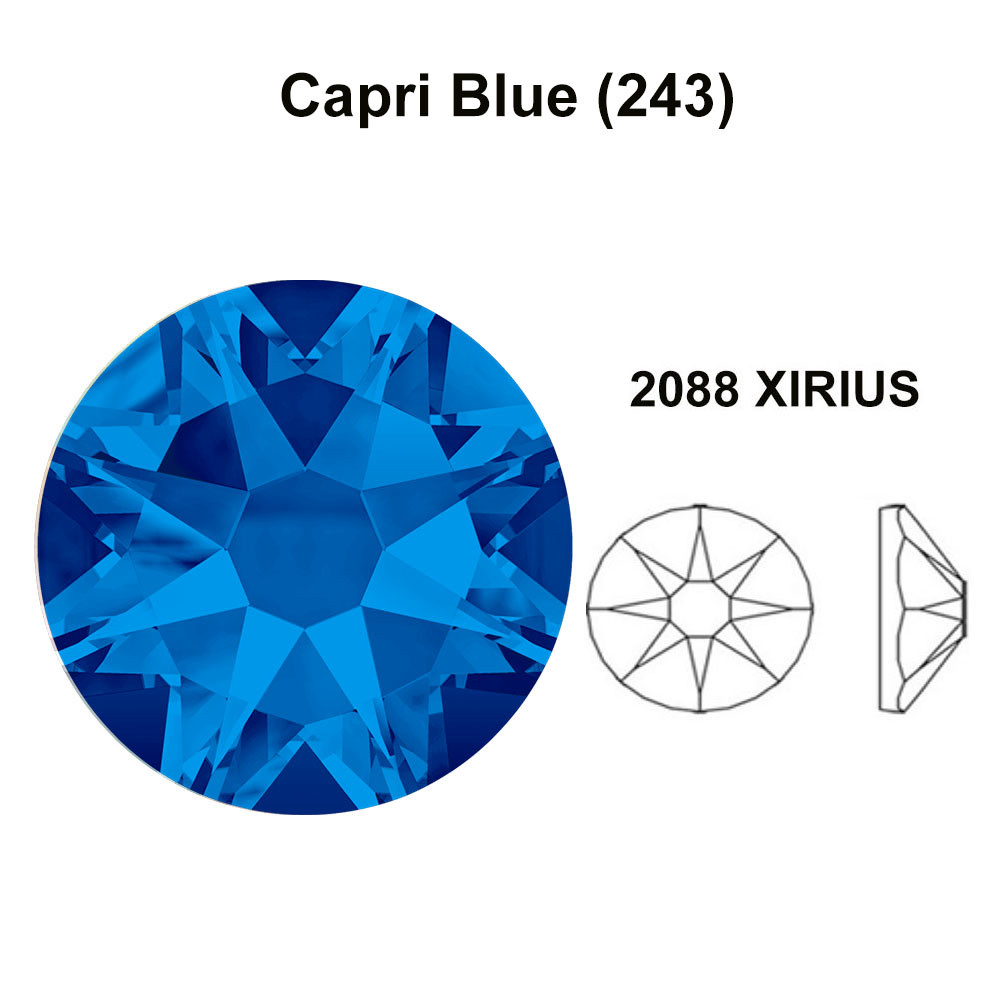 Swarovski 2058/2088 crystal flatback No-Hotfix rhinestones 144 CAPRI BLUE (243)