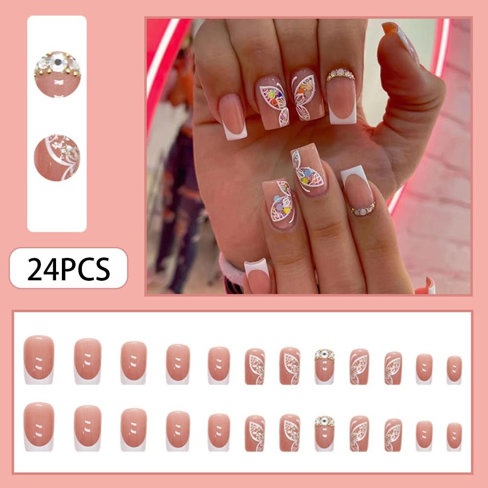 Medium Press On Nails, Acrylic Nails Press on, Medium Length Nail Press Ons F…