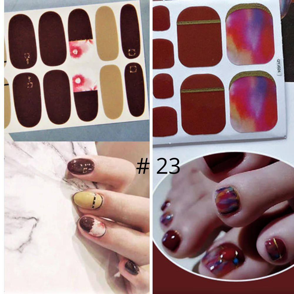 Premium Nail & Toe Nail Polish Strips Wraps Stickers. Pedicure Manicure Match.