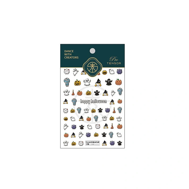 Halloween Ghost & Pumpkin Nail Stickers – 3 Styles (360)
