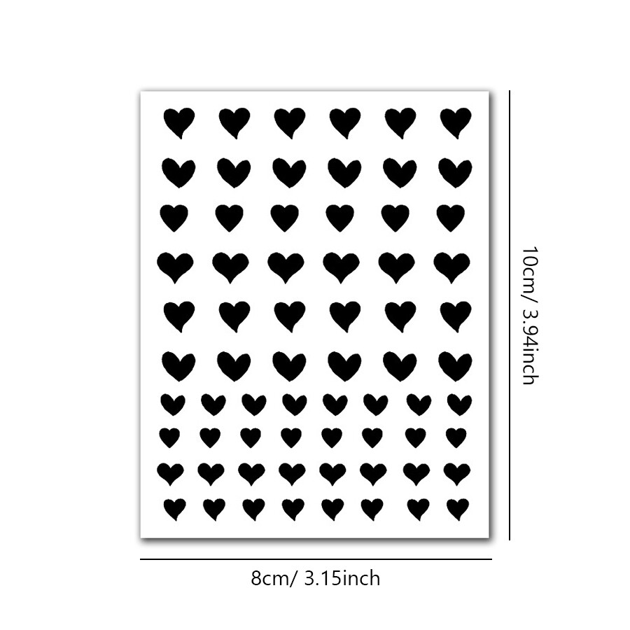 6Pcs Set Nail Art Airbrush Stencils, Spray Templates, Cute Hollow Nail Stickers