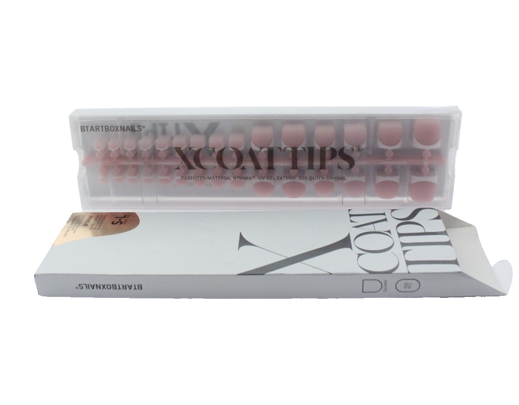 XCOATTIPS Toe Nail Tips S/M/L French Toenails Press On 150 Pcs French – PINK/WHT