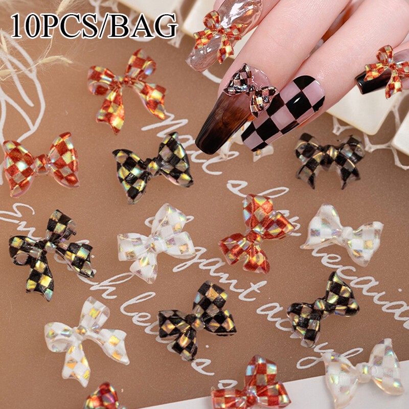 3D Bow Butterfly Nail Art Stickers Charms Decorations Cute Mixed Style Manicure