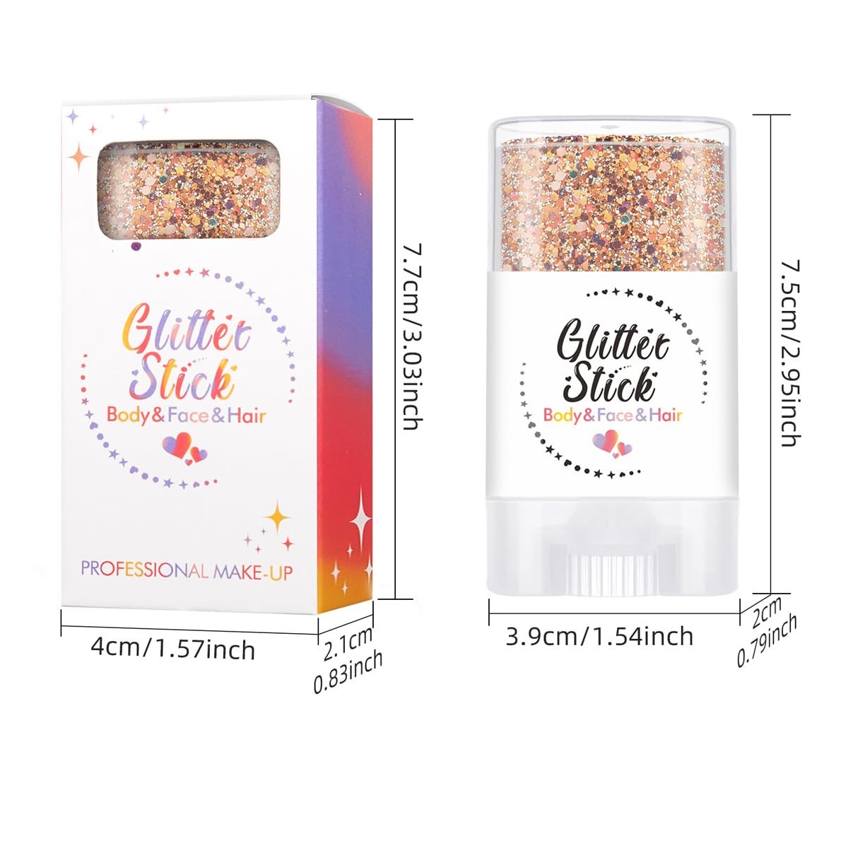 SYPAFG Body Glitter Stick Pink and Purple 2 Pack