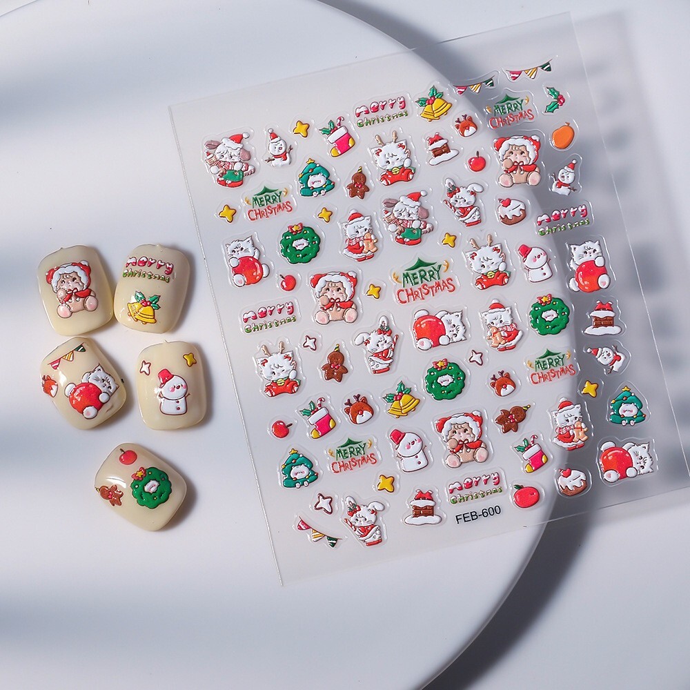 Dog Cat Animal Kitty Print Nail Stickers Decals Decoration Waterproof DIY NH27