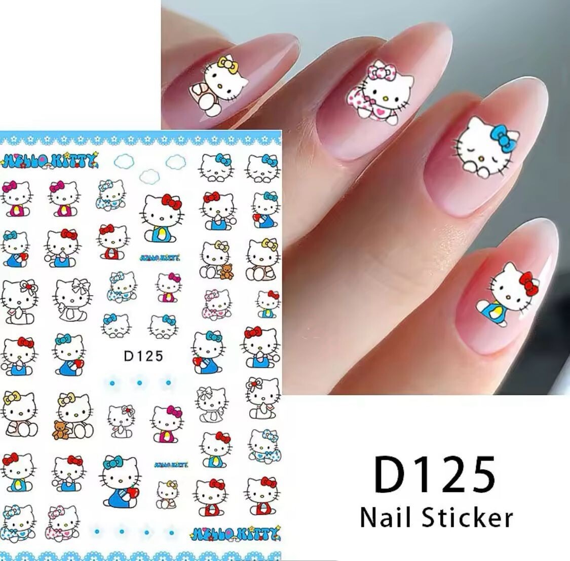 NAIL art 3 sheets HELLO KITTY + US SELLER Free Shipping