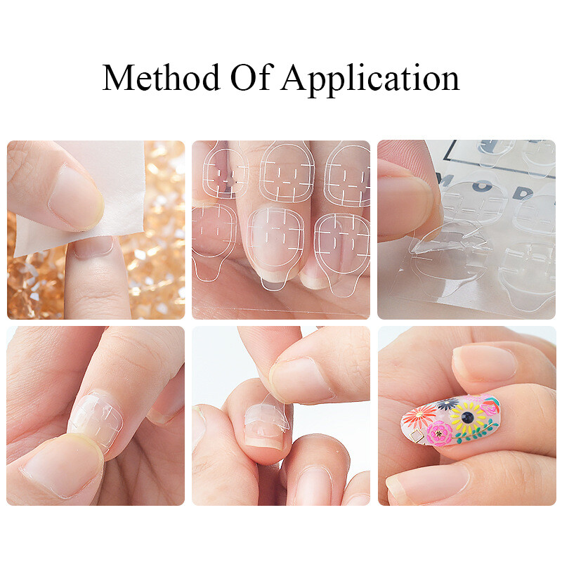 120pcs Double-Sided Nail Glue Tape Sticker Adhesive Nail Tabs Press Nails DIY