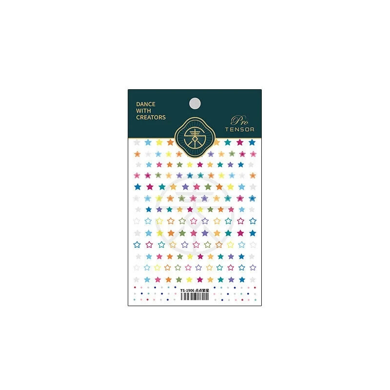 5D Colorful Star Nail Stickers, Self-Adhesive Nail Stickers, Point (438)
