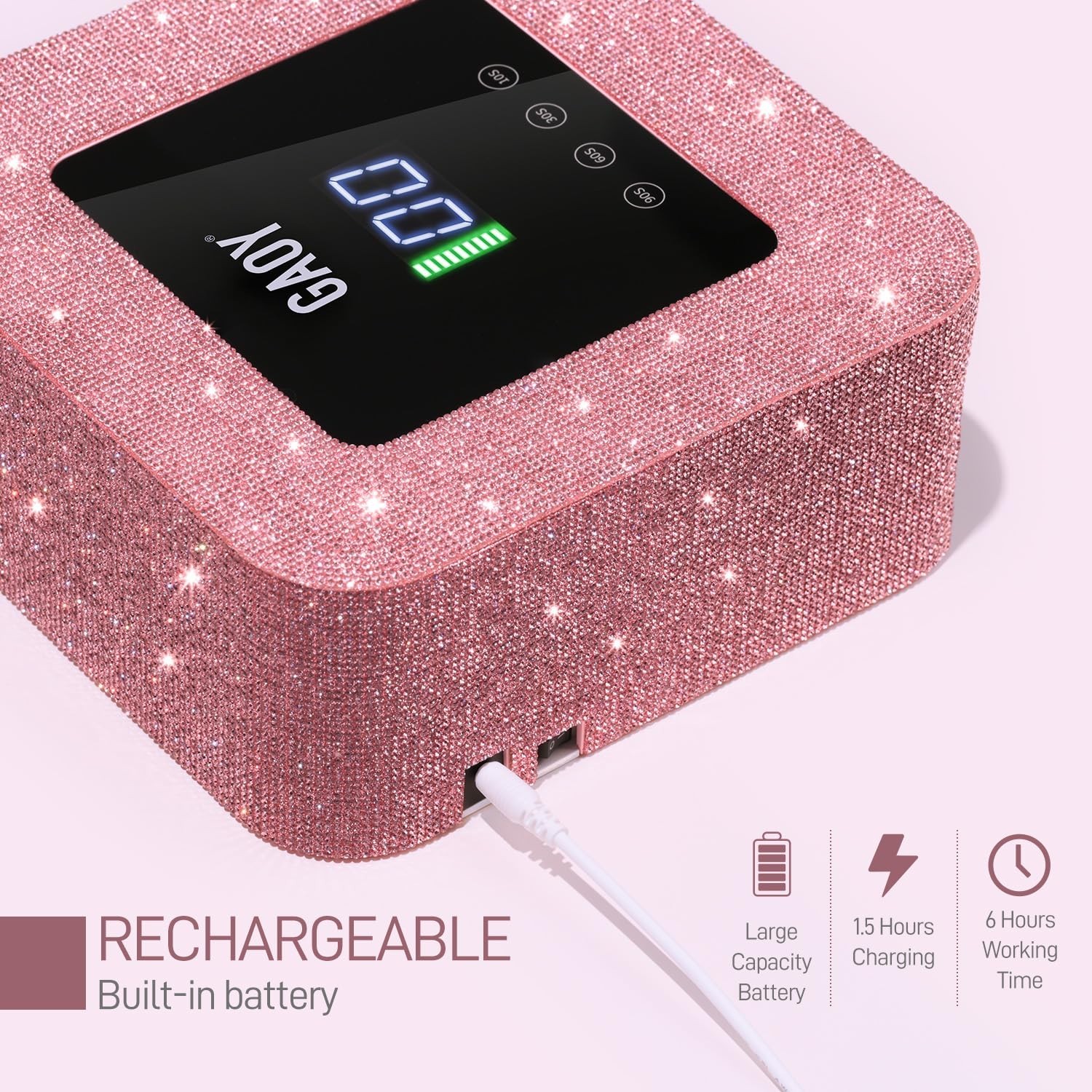 GAOY Cordless UV LED Nail Lamp for Gel Nails, Rechargeable UV Light… Fast Ship