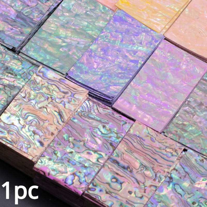 1x 3D Abalone Shell Slice Lasers Thin Nail Stickers Flakes Adhesive Decal Modern