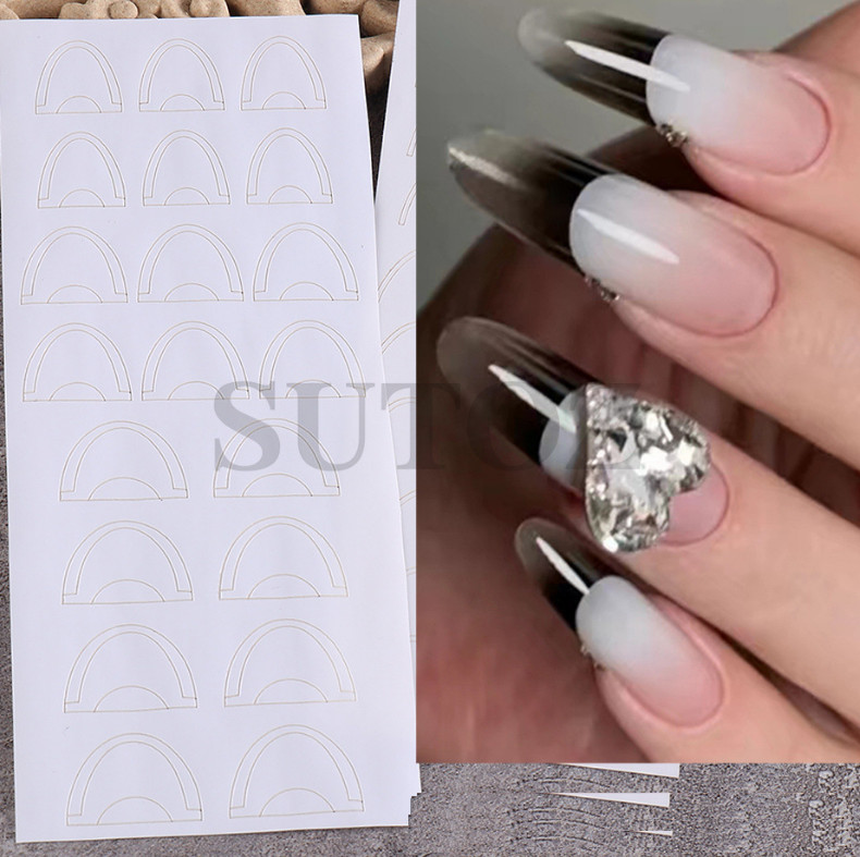 Hollow Painting Nail Stickers French Butterfly Star Heart Snowflake Pattern NS43