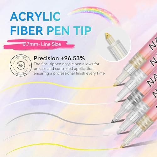 Nail Art Pens Set,12 Colors Nail Polish Graffiti Pens, Nail Varnish Pens, #002