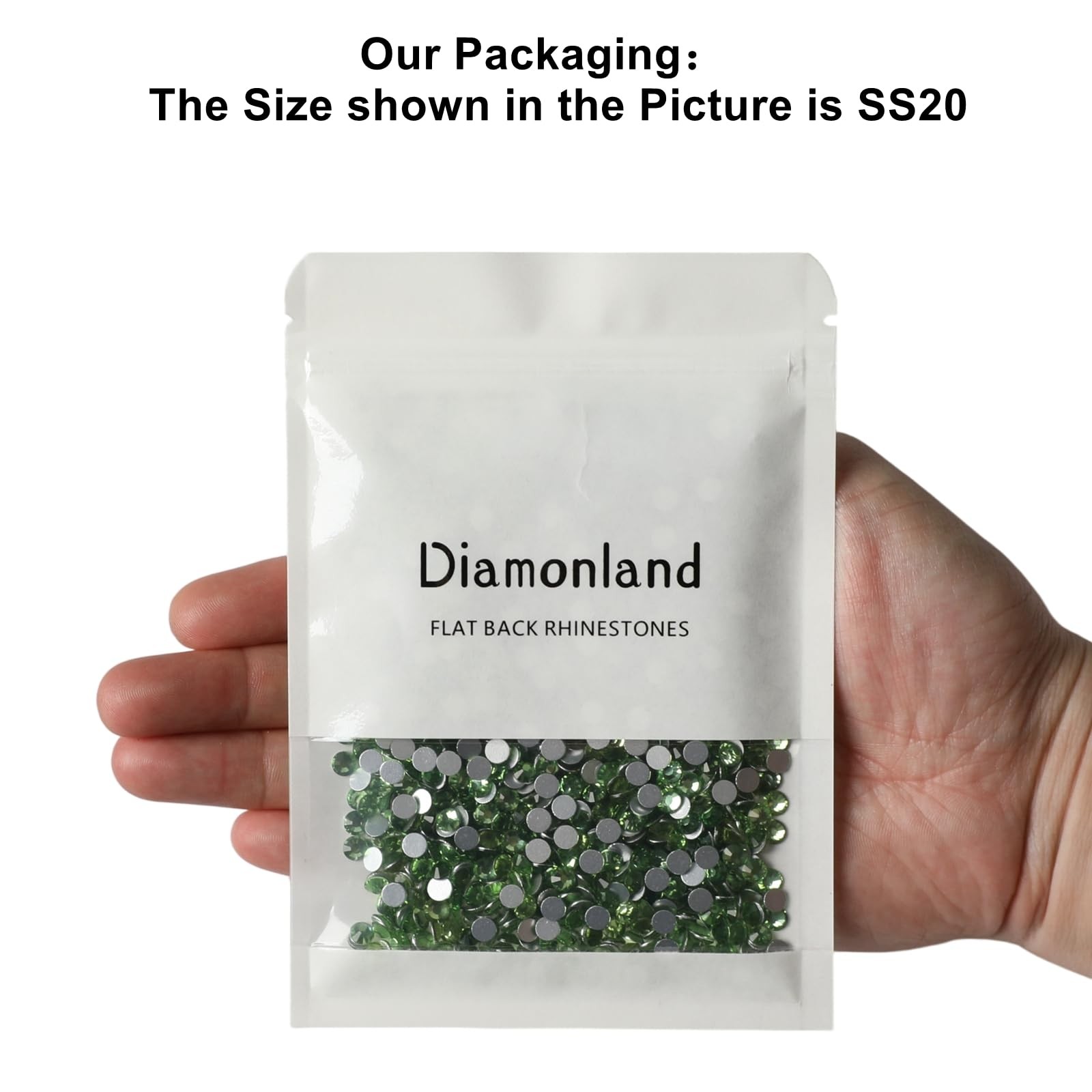 Diamonland Flatback Glass Crystal Rhinestones Rounds Gems for Bedazzling Nail…