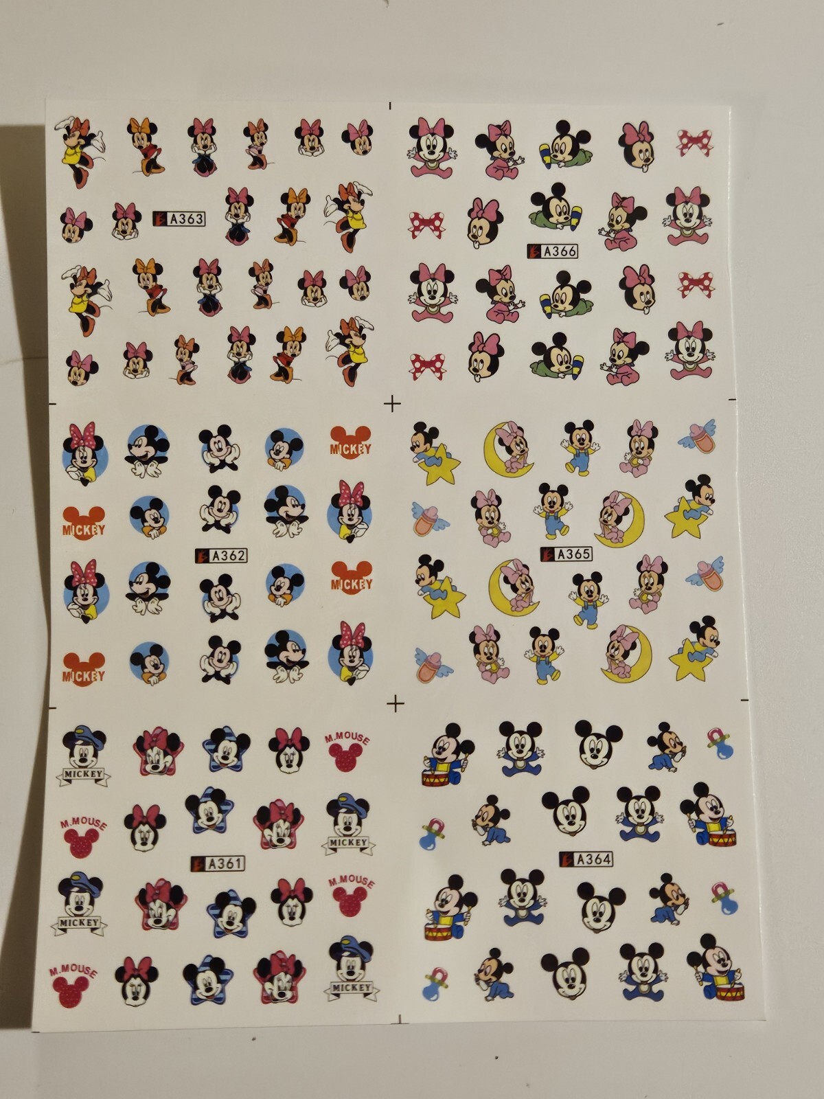 Mickey & Minnie Mouse Nail Art Stickers Water Transfer (2 Sheets) US SHIPPER