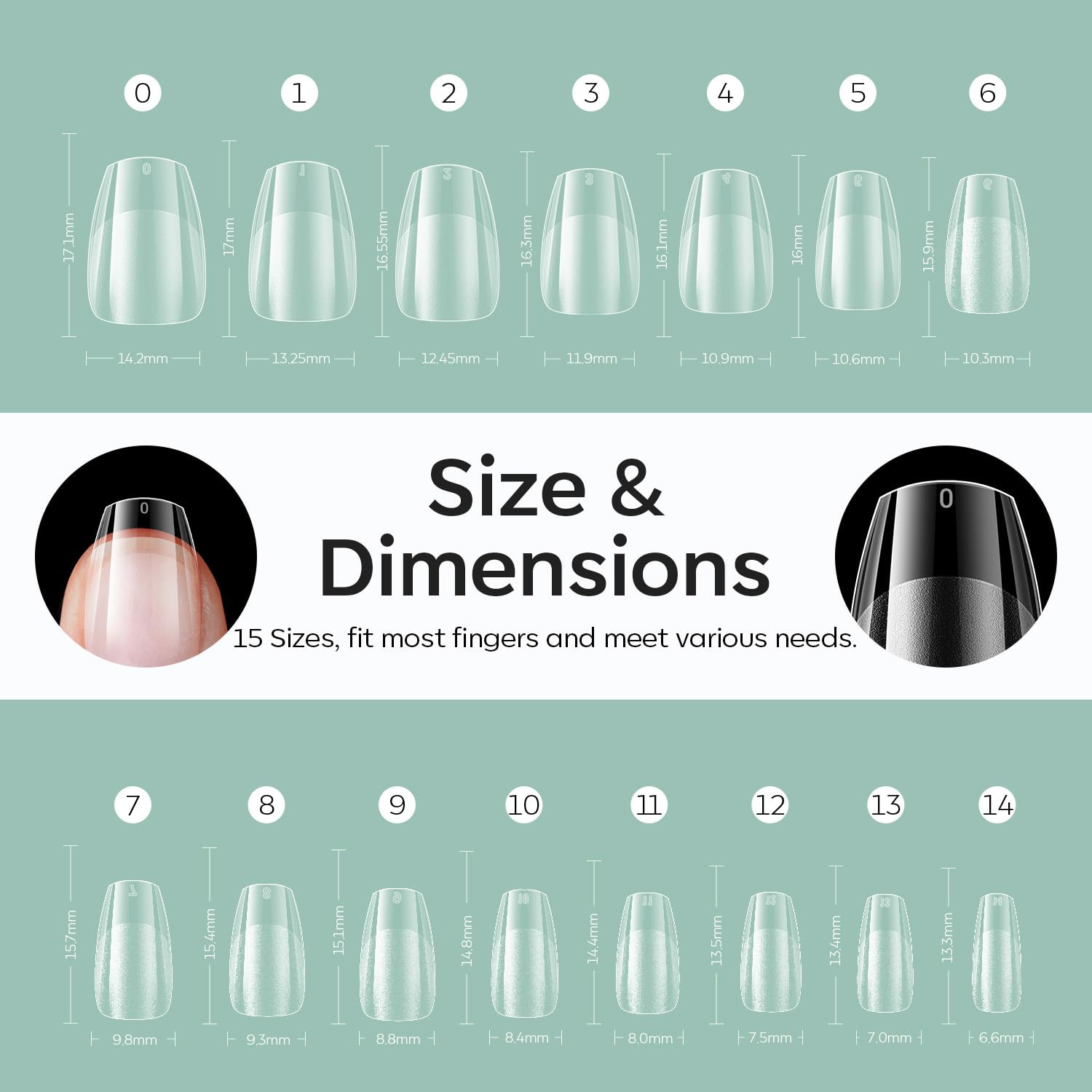 Extra Short Coffin Fake Nail Tips – 510Pcs Gel Tips Pre-Shaped Half Matte Full C