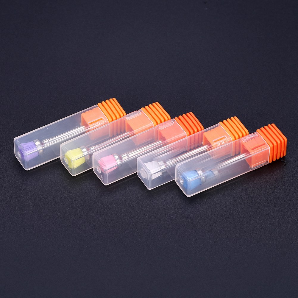 5pcs Nail Polish Grind Drill Clean Brush Head For Electric Nail Drill Machine