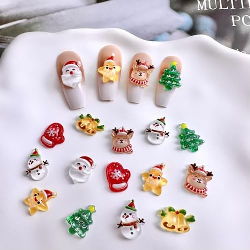 3D Christmas Nail Art Charms Mixed Resin Nail Charms 40Pcs Cute Nail Style 3