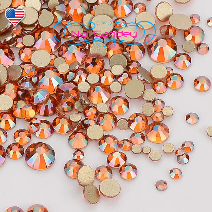 Ab Amber 8ss Crystals For Nail Art Flatback Swarovski Rhinestones Qty.144