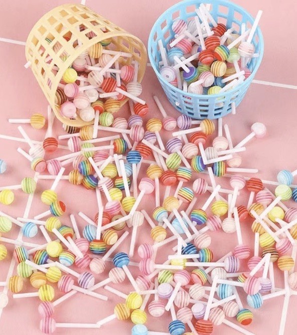 42 pcs Lollipop Nail Art Charms Resin Acrylic Accessories Brand New