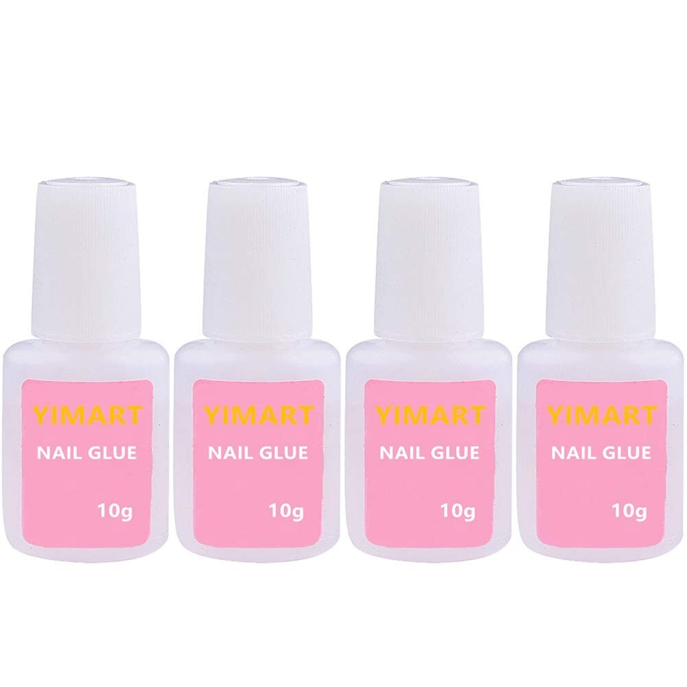 Professional Salon Nail Glue Quick and Strong Nail Liquid Adhesive, 4 Pack ys
