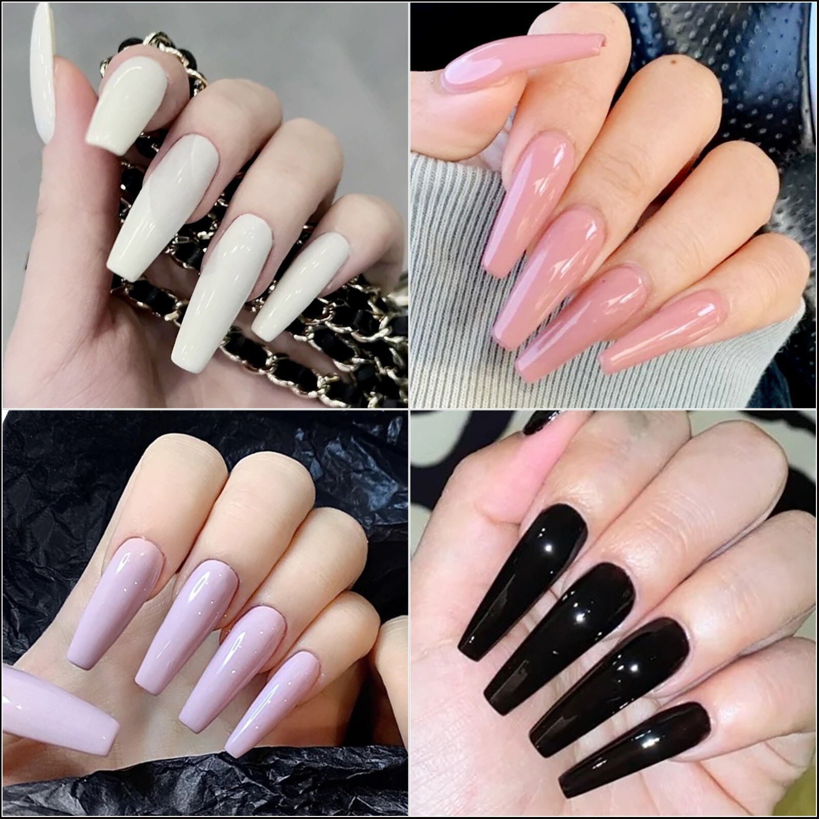 240pcs Multi-Color False Fake Long Ballerina Nail Art Tips With Box Set DIY