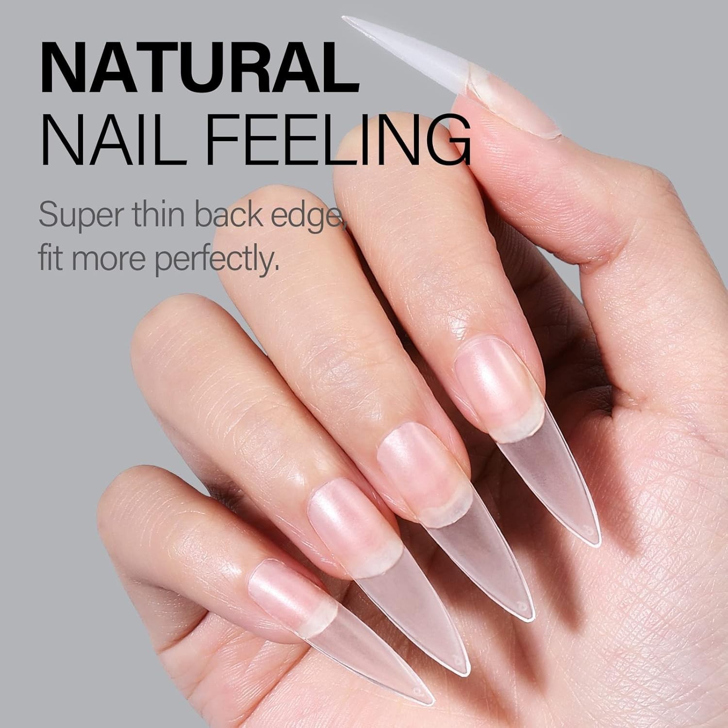 Luxury Matte Gel 240pcs Long Stiletto Nail Tips – No Filing, Perfect Fit!
