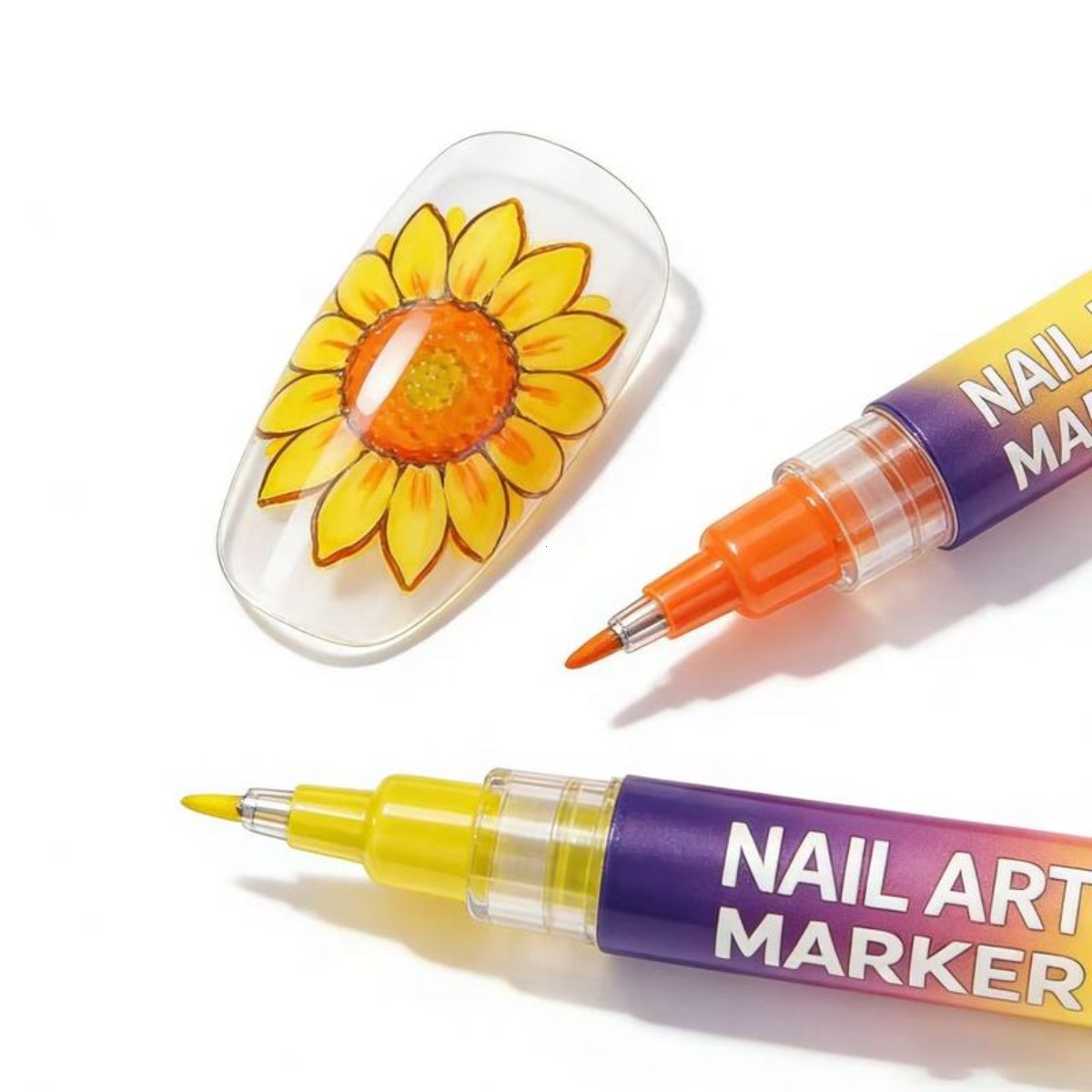 12-Color Nail Art Marker Set–Quick-Drying Acrylic Pens for DIY Manicures
