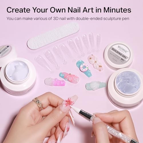 3D Nail Art Gel Clear and White Solid Builder Gel for Nails Clear& Milky White