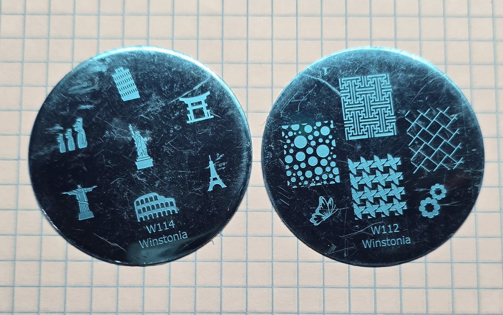 Wistonia Bundle Of Nail Stamp Round Plates Valentines Day Halloween Lot Of 14