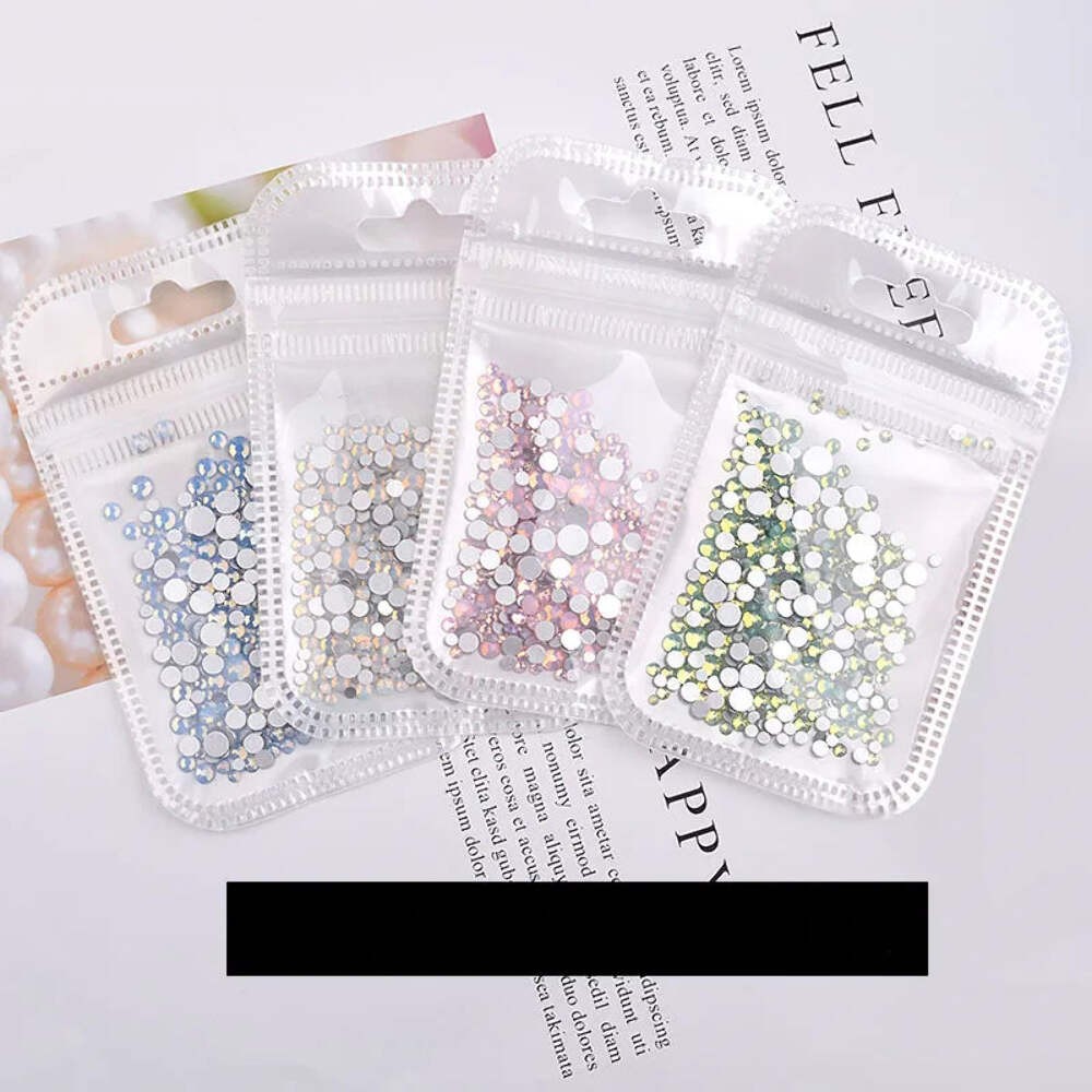 Shiny SS4-SS20 Mixed Size Opal Stones Nail Art Decorations Glass Flat Back Rhine