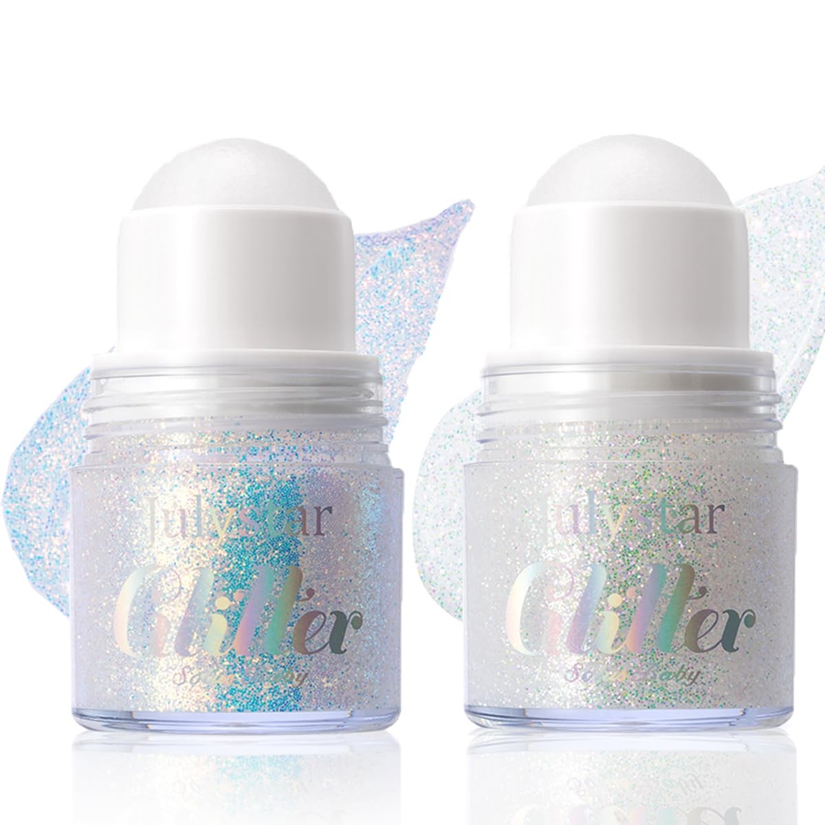 Pakivs 2PCS Rollon Body Glitter Gel for Face Hair,Chameleon Color Changing Gl…