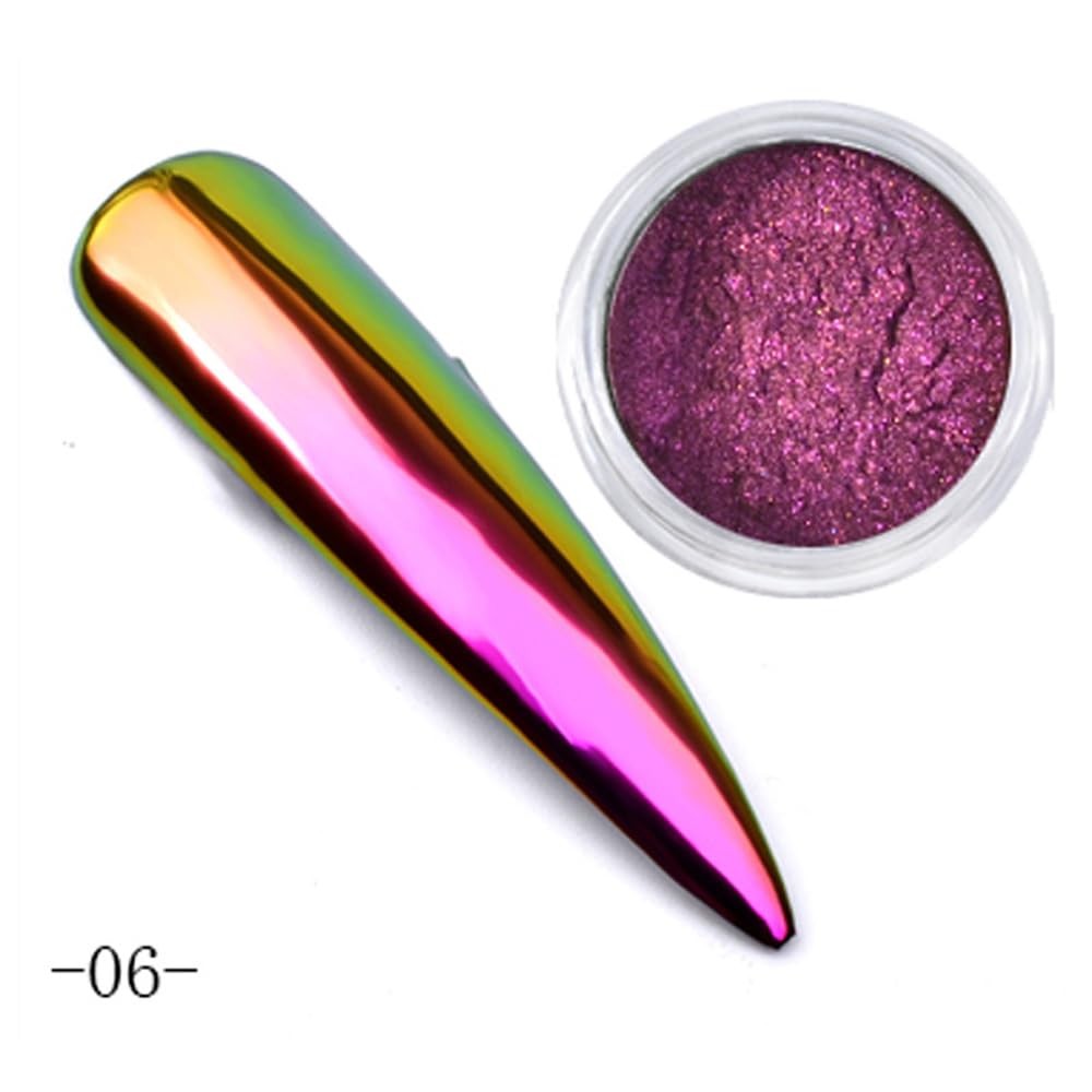4pcs/Set Chameleon Effect Nail Glitter Mirror Metallic Pigment Nail Art Dust …