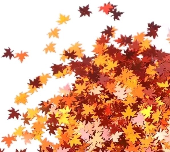 Maple Leaf Holographic Glitter Orange Color 1tsp Minibag