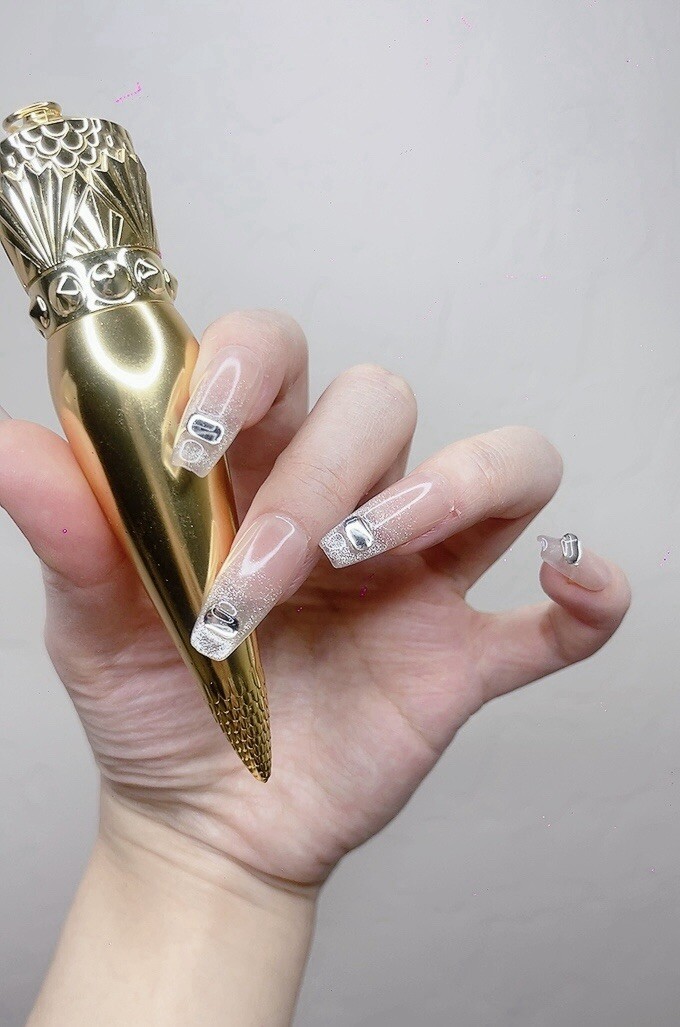 Press on nail long coffin pink-（#050）Nail Art Nail Care Gift