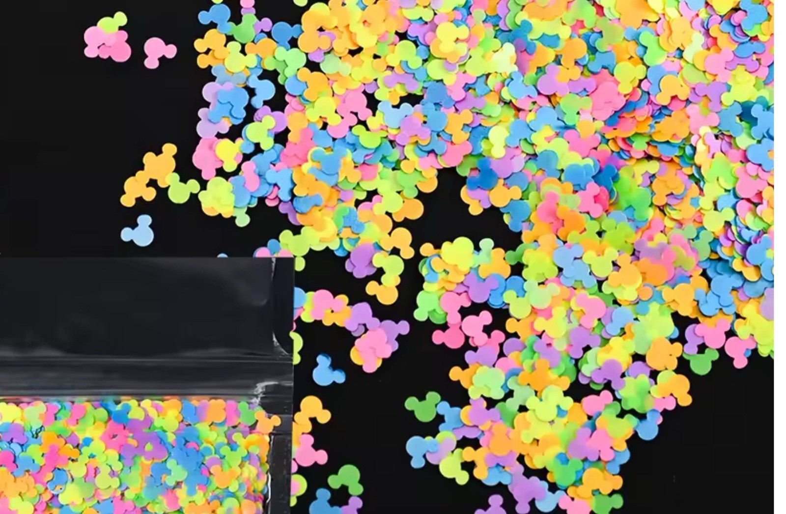 Neon Style Glitter, Mouse Head 1 Tablespoon.