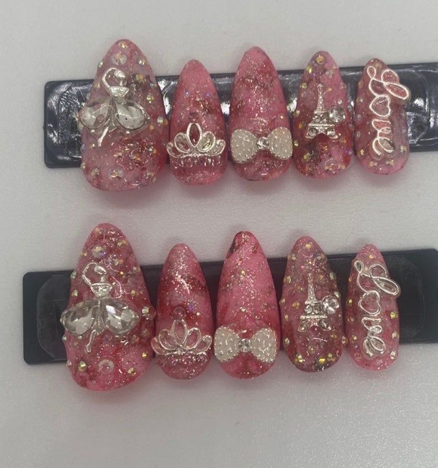 Love Pink Ballerina Almond Press On Nails