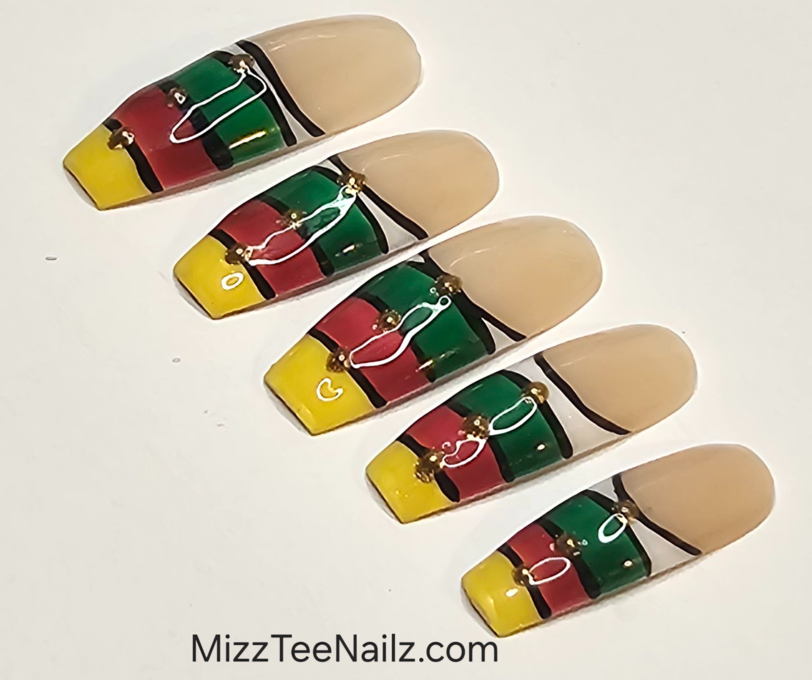 Press-On Nail Set #103: Black Pride 2