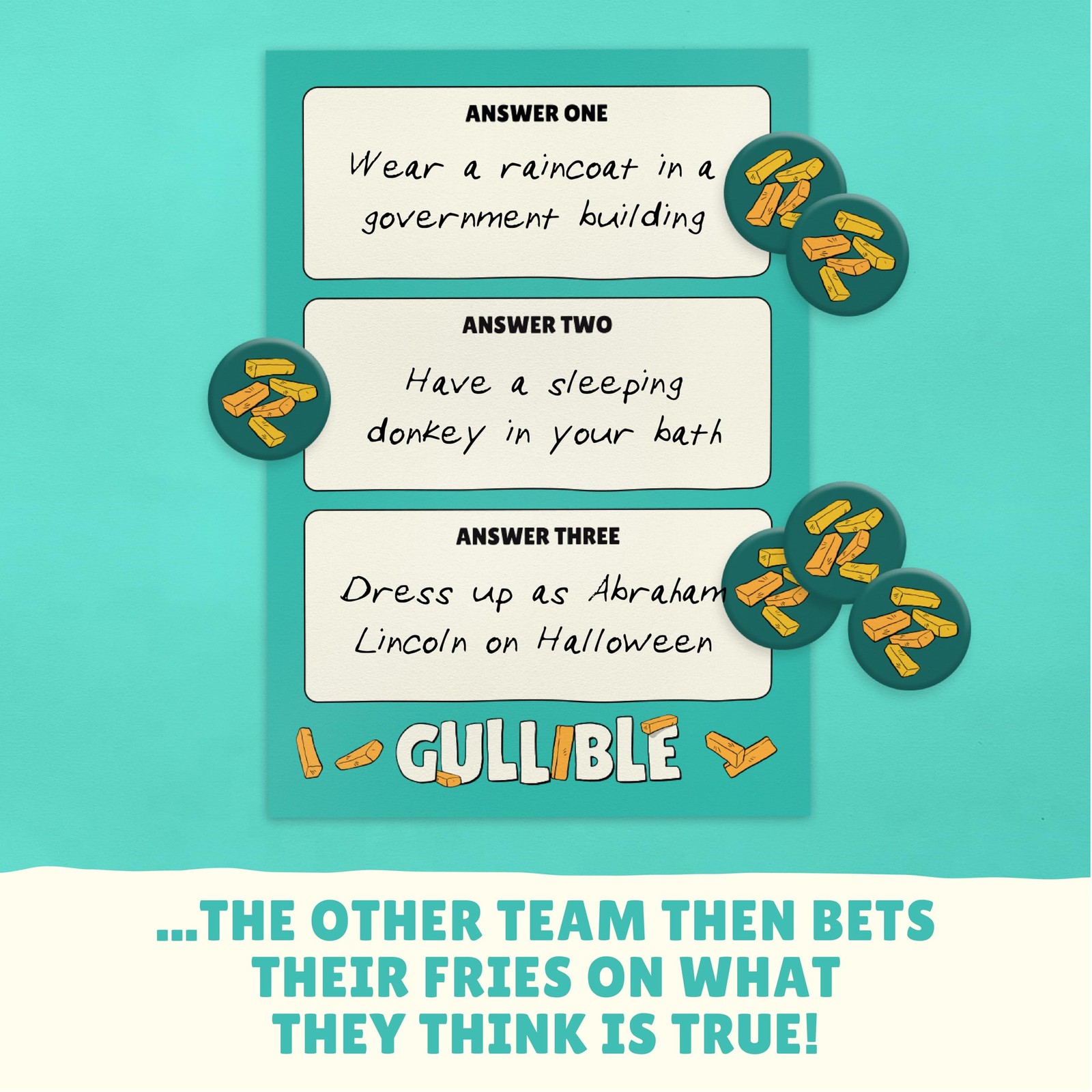 Gullible: The Hilarious Team Game of Creativity, Bluffing Medium, Multicolor