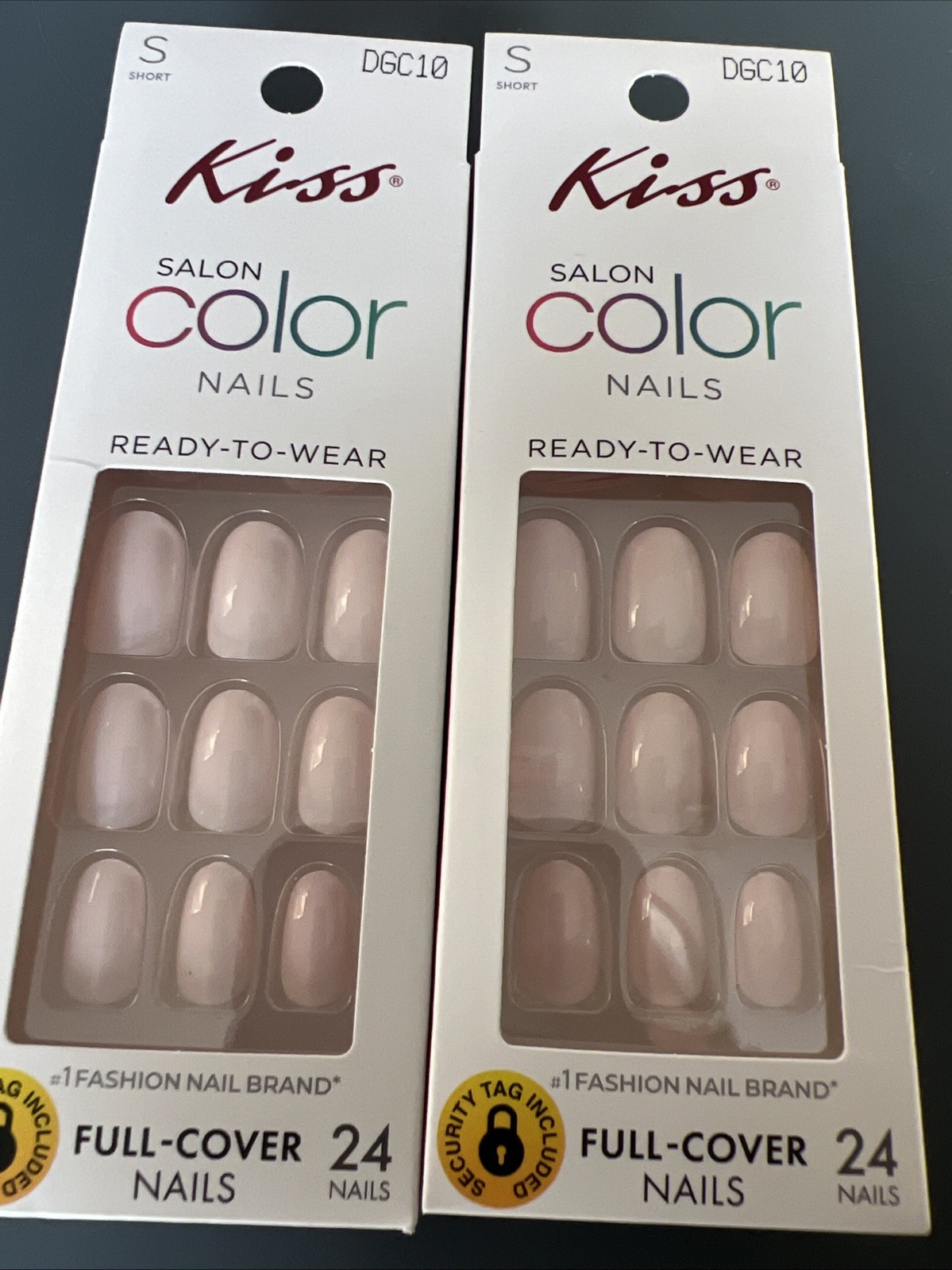 2~Kiss Salon Color SHORT Length Glue On Nails~24 Nails Per Box~NEW~Pink~”Spunky”
