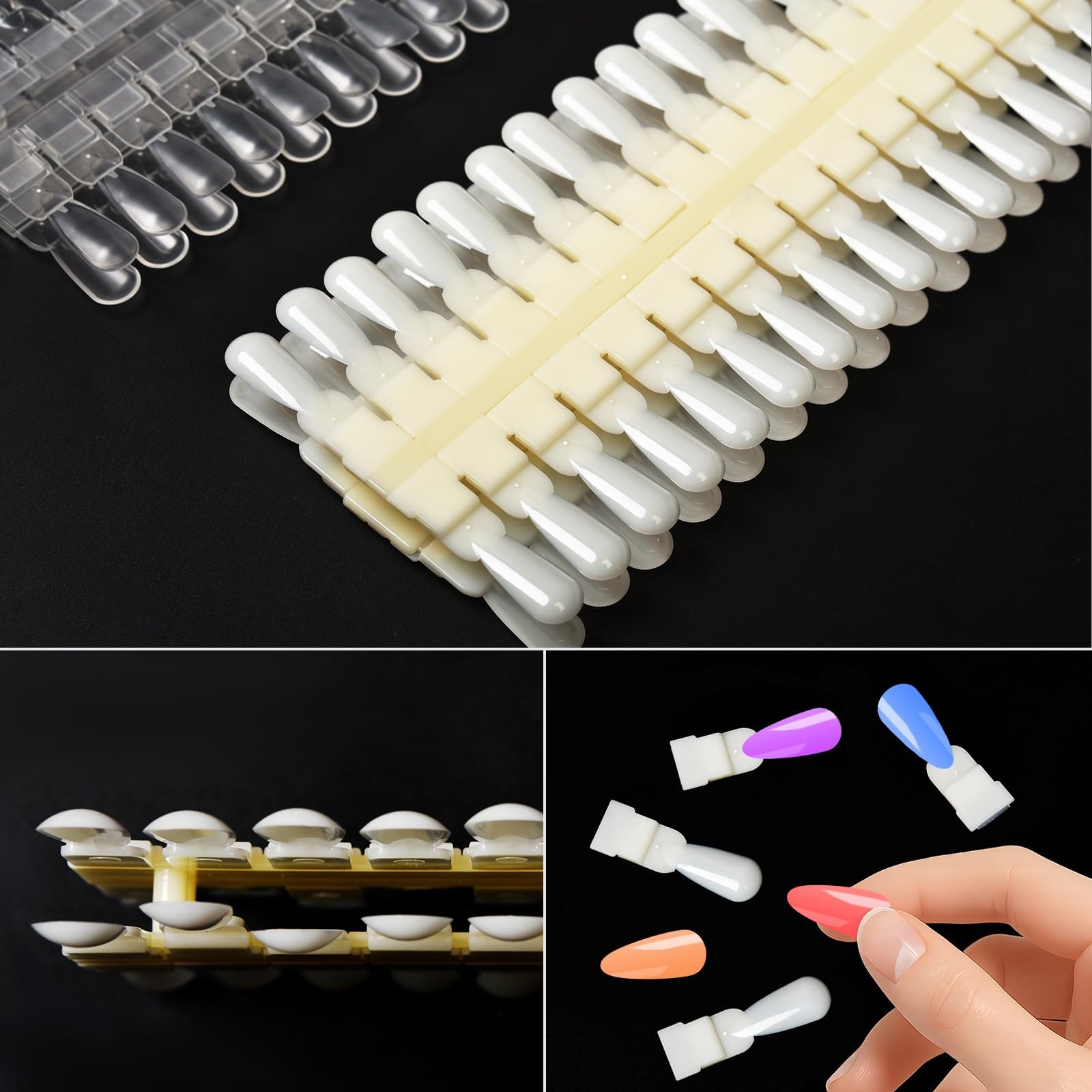 2Set Nail Color Display Tips Detachable Nail Tip Display Palette Board Double…