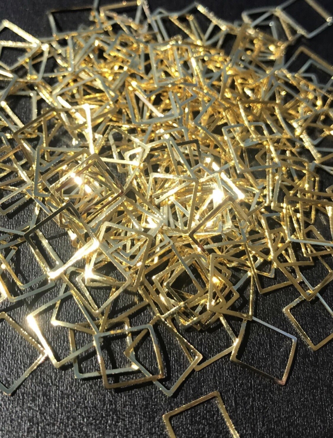 Gold 3D Rectangle Frame Nail Art DIY Decoration Charms 200pcs single pack