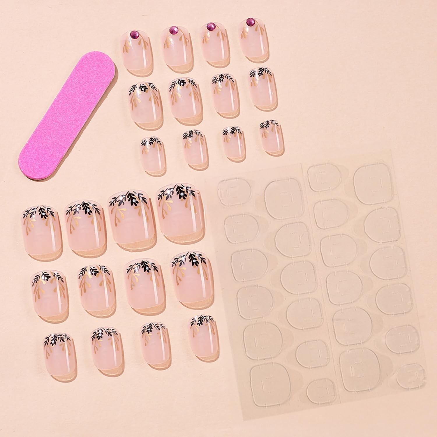 Press on Nails Christmas Acrylic Glossy Full Cover Winter Square False Nails …
