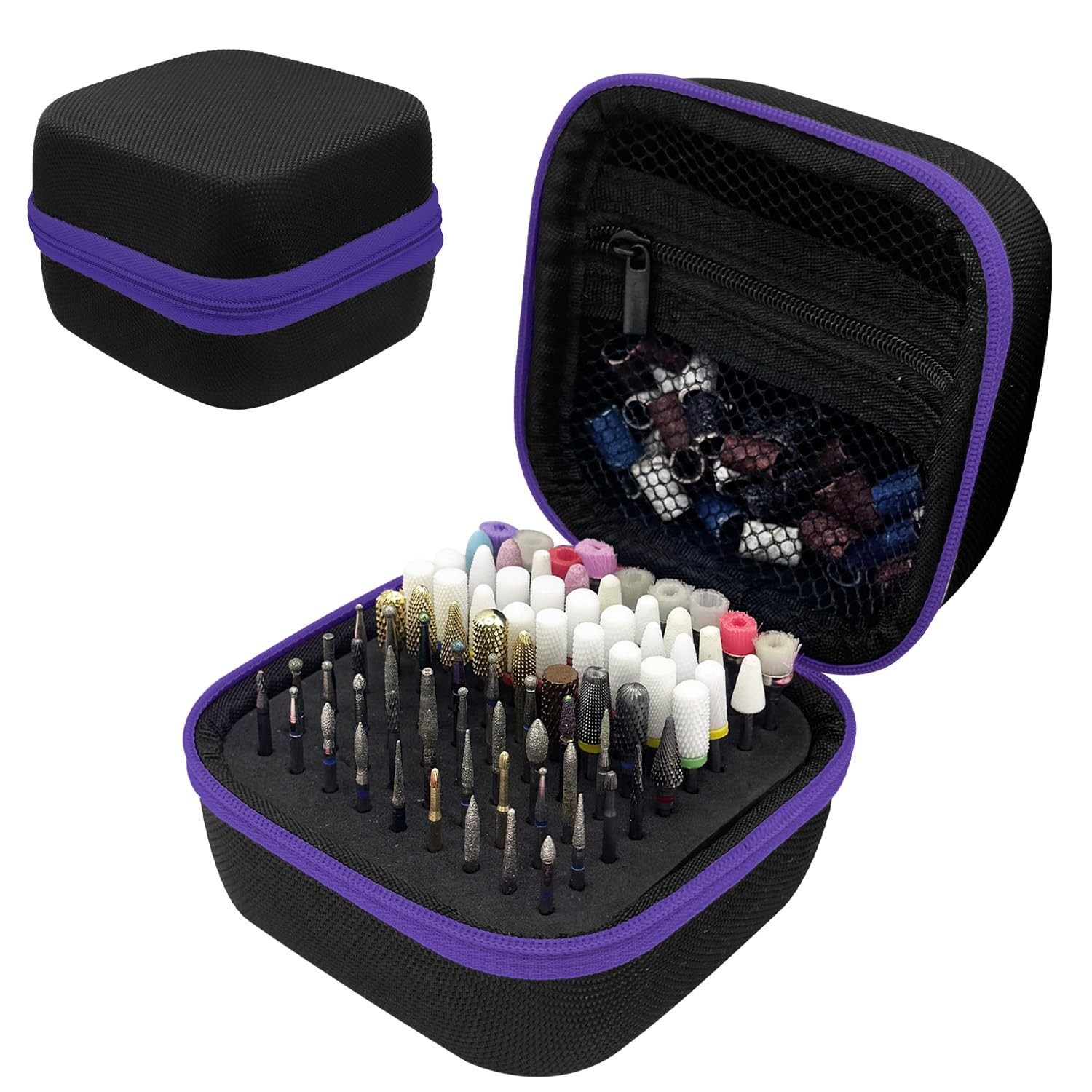 81 Holes Nail Drill Bit Holder, (ONLY CASE) Nail Bits Display Organizer Conta…